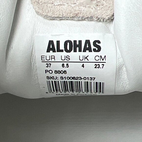 Alohas Crochet Lace Trim Sneakers Ivory Suede Shoes Women Size 37 US6.5 - Picture 10 of 11